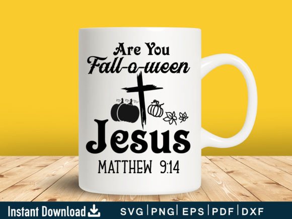 Funny Fall-O-Ween Jesus SVG for Graphics