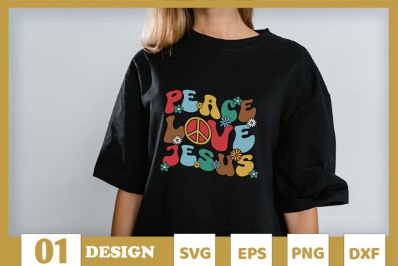 Peace Love Jesus Sunflower SVG for T-Shirt Designs & Graphics