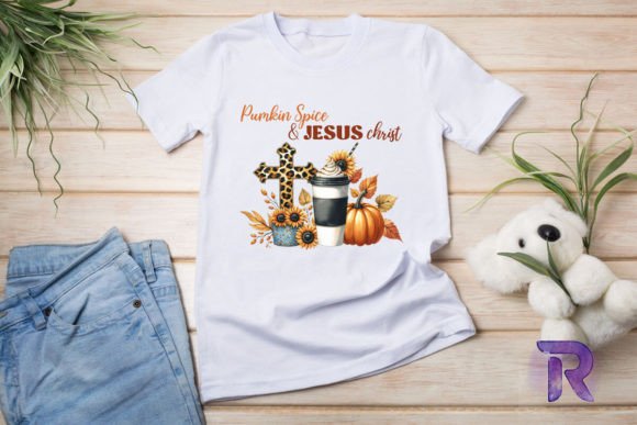 Pumpkin Spice Jesus PNG: Graphics for T-Shirt Designs